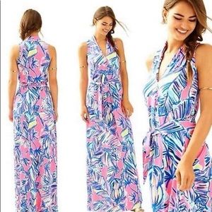 NWT Colette Maxi Dress Tiki Pink Cabana Crazed M